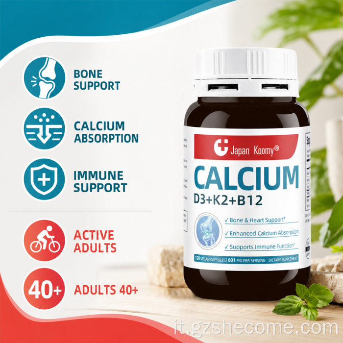 Shecome Calcio D3 K2 B12 Capsule Supporto cardiaco